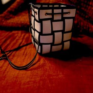 Bottega basketweave mini cassette crossbody square